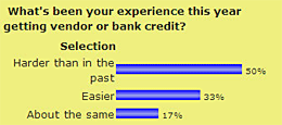 What's been your experience this year getting vendor or bank credit